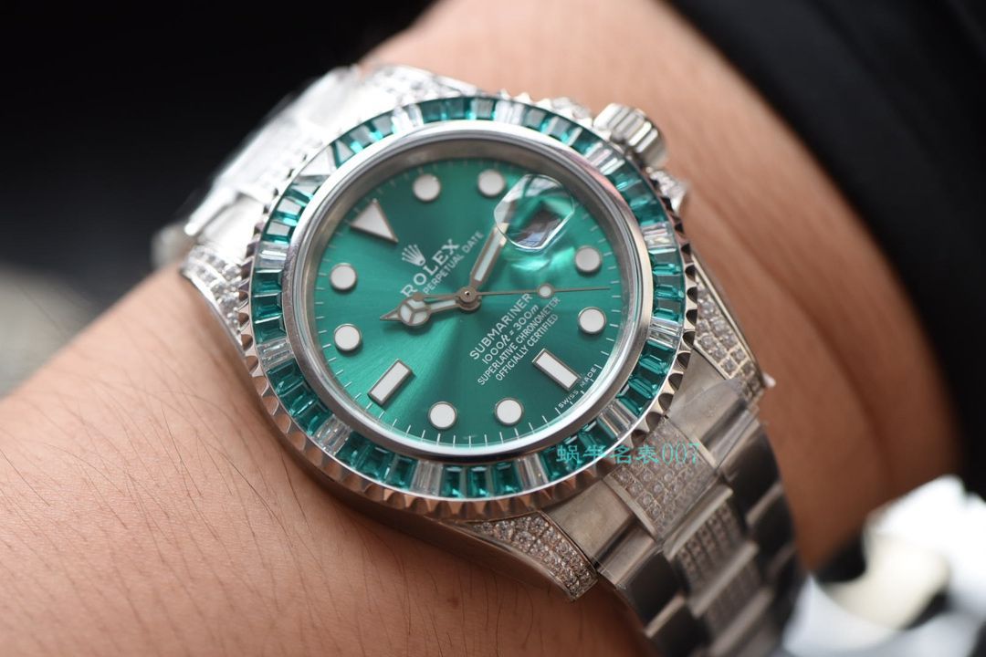 【LF厂顶级复刻劳力士高仿手表】LF帝皇定制版镶钻绿水鬼❗顶级绿钻水鬼 / R363
