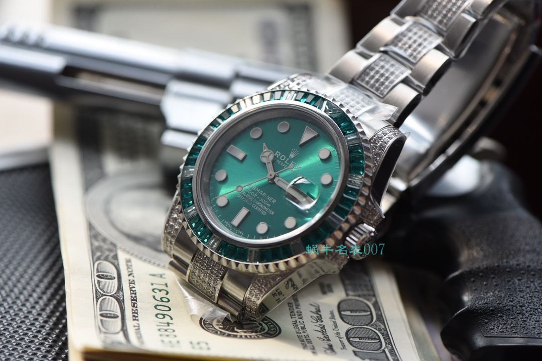 【LF厂顶级复刻劳力士高仿手表】LF帝皇定制版镶钻绿水鬼❗顶级绿钻水鬼 / R363