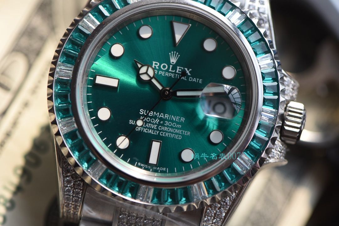 【LF厂顶级复刻劳力士高仿手表】LF帝皇定制版镶钻绿水鬼❗顶级绿钻水鬼 / R363