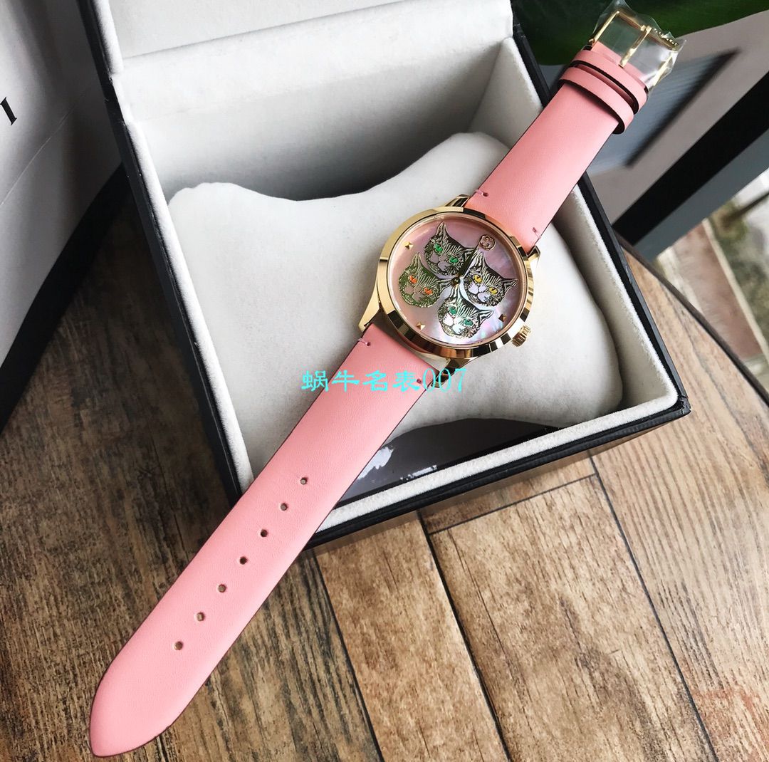 【Gucci渠道原单】古驰G-TIMELESS系列YA1264112猫头，YA1264113灵蛇女士腕表 / GUCCIKK18