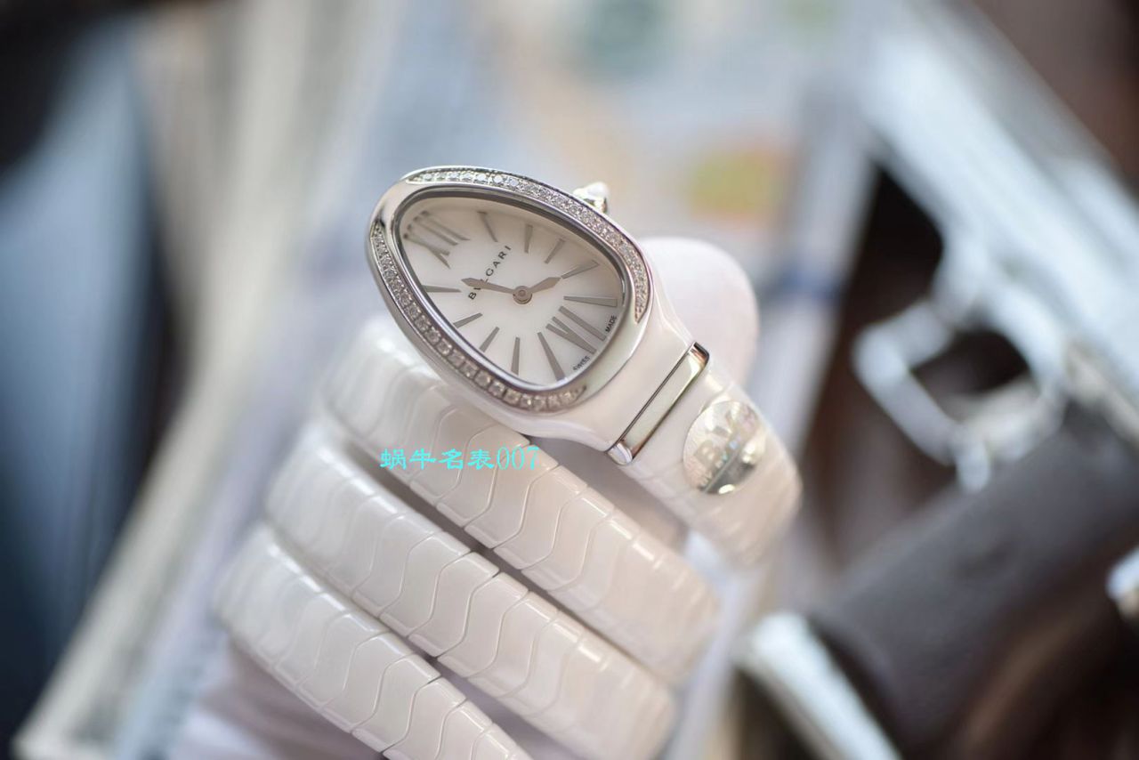 【BV厂BVLGARI复刻蛇形女表】宝格丽SERPENTI系列102734，102613 SPC35WGDWCGD1.1T白面黑面陶瓷腕表 / BG029