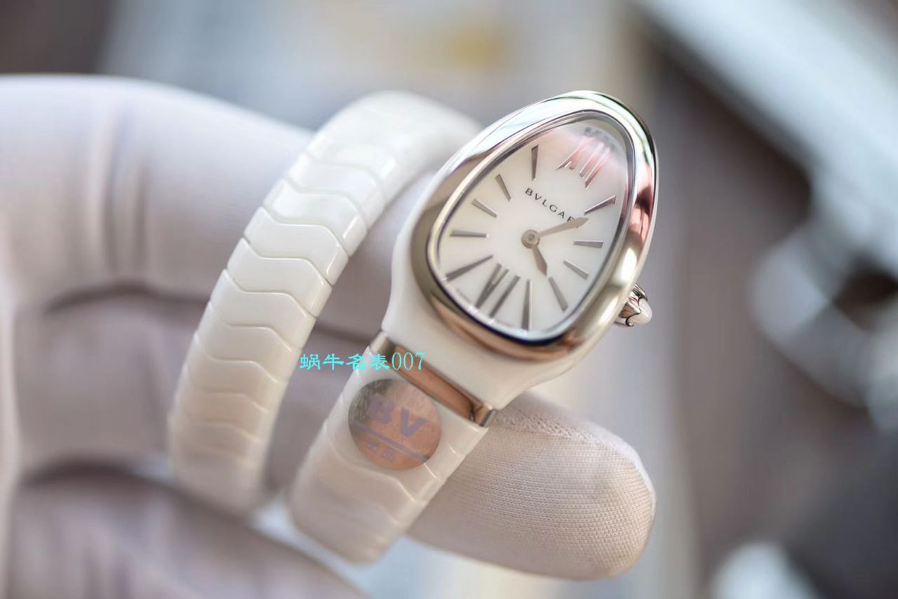 【BV厂BVLGARI复刻蛇形女表】宝格丽SERPENTI系列102734，102613 SPC35WGDWCGD1.1T白面黑面陶瓷腕表 / BG029