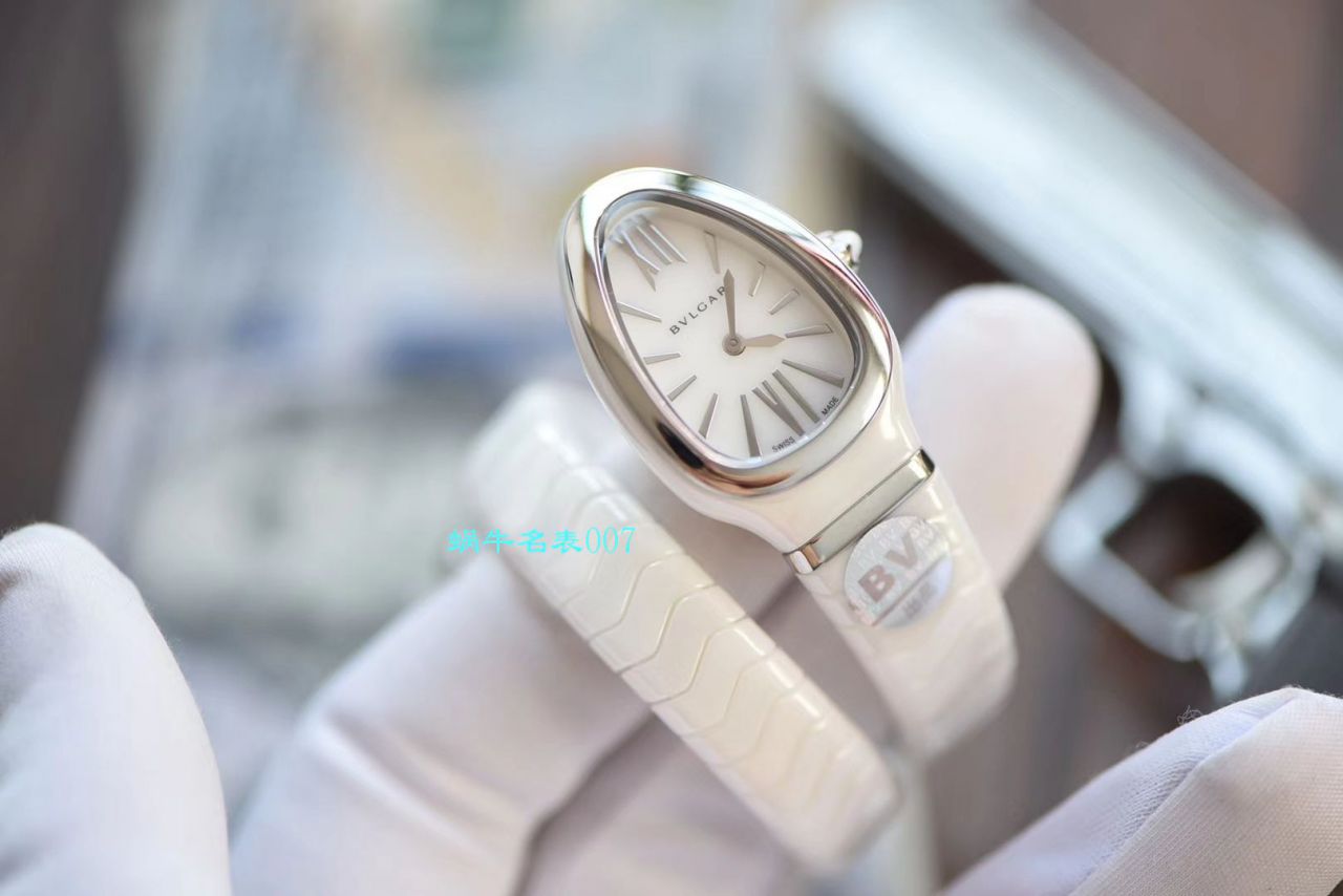 【BV厂BVLGARI复刻蛇形女表】宝格丽SERPENTI系列102734，102613 SPC35WGDWCGD1.1T白面黑面陶瓷腕表 / BG029