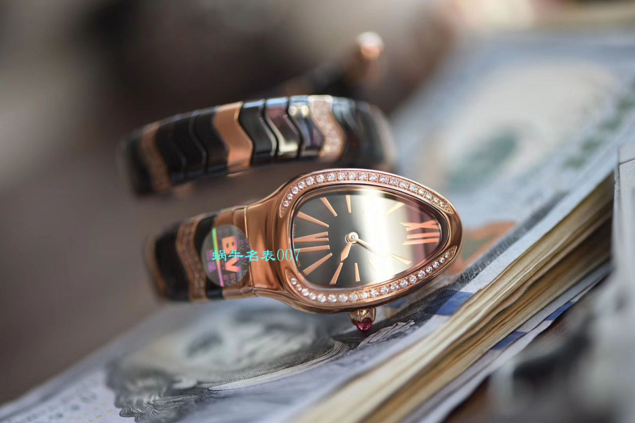 【BV厂BVLGARI复刻蛇形女表】宝格丽SERPENTI系列102734，102613 SPC35WGDWCGD1.1T白面黑面陶瓷腕表 / BG029