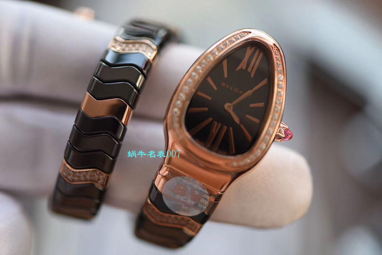 【BV厂BVLGARI复刻蛇形女表】宝格丽SERPENTI系列102734，102613 SPC35WGDWCGD1.1T白面黑面陶瓷腕表 / BG029