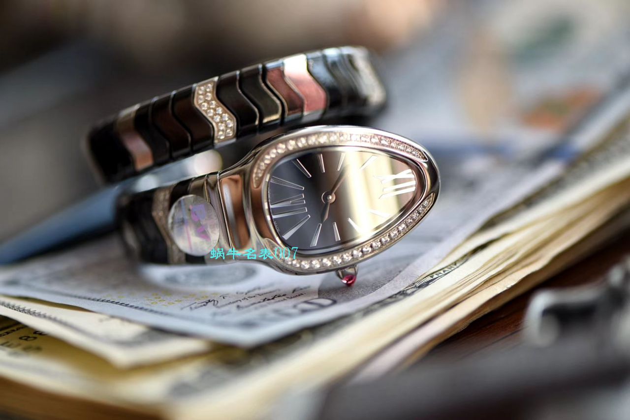 【BV厂BVLGARI复刻蛇形女表】宝格丽SERPENTI系列102734，102613 SPC35WGDWCGD1.1T白面黑面陶瓷腕表 / BG029