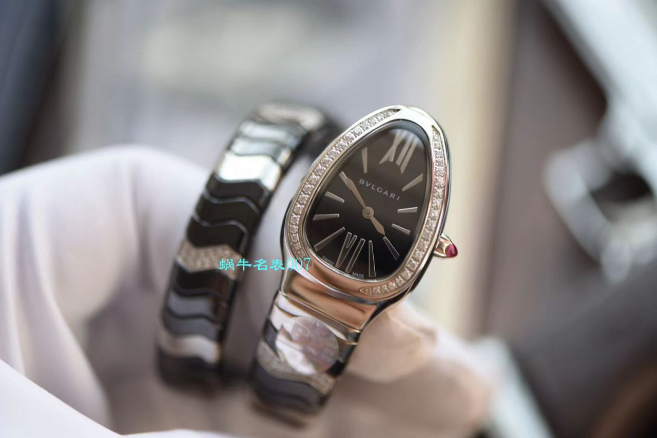 【BV厂BVLGARI复刻蛇形女表】宝格丽SERPENTI系列102734，102613 SPC35WGDWCGD1.1T白面黑面陶瓷腕表 / BG029