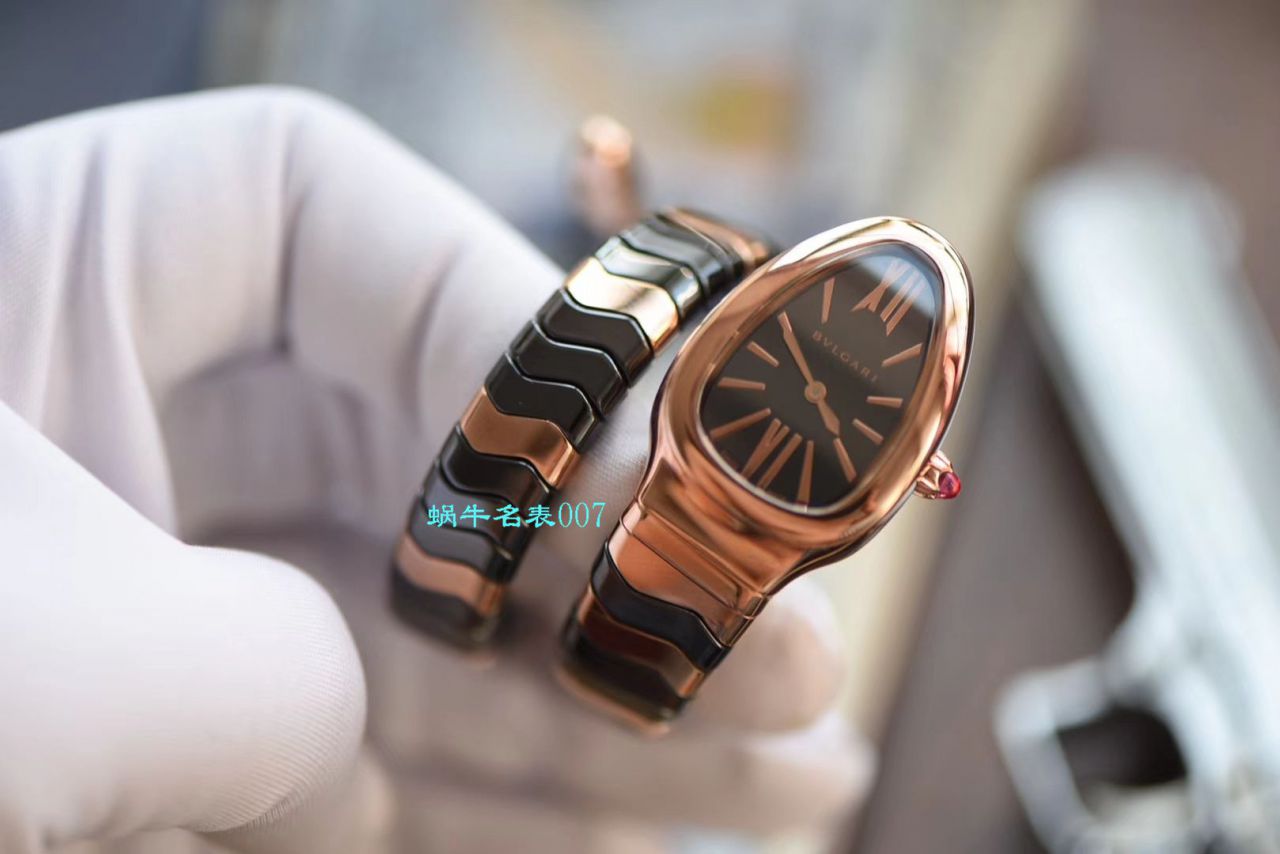 【BV厂BVLGARI复刻蛇形女表】宝格丽SERPENTI系列102734，102613 SPC35WGDWCGD1.1T白面黑面陶瓷腕表 / BG029