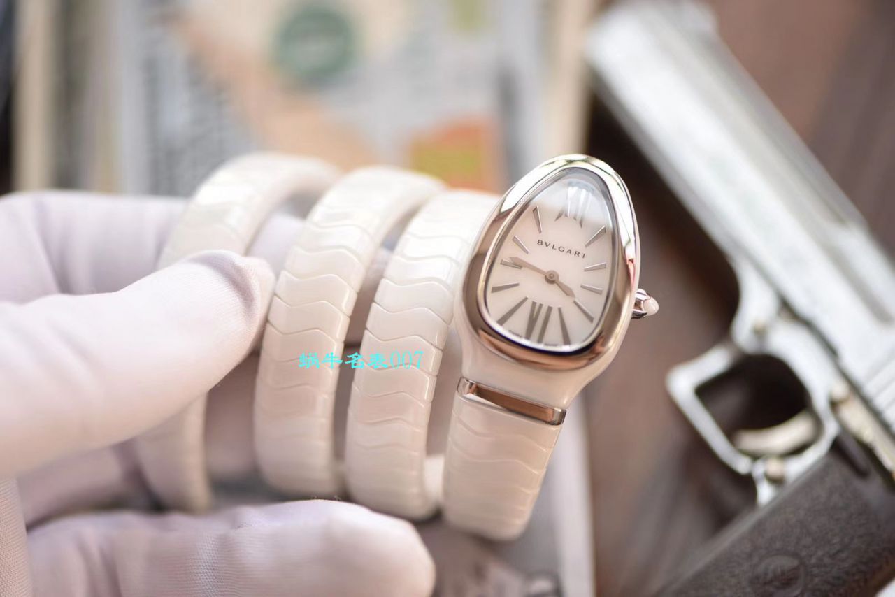 【BV厂BVLGARI复刻蛇形女表】宝格丽SERPENTI系列102734，102613 SPC35WGDWCGD1.1T白面黑面陶瓷腕表 / BG029