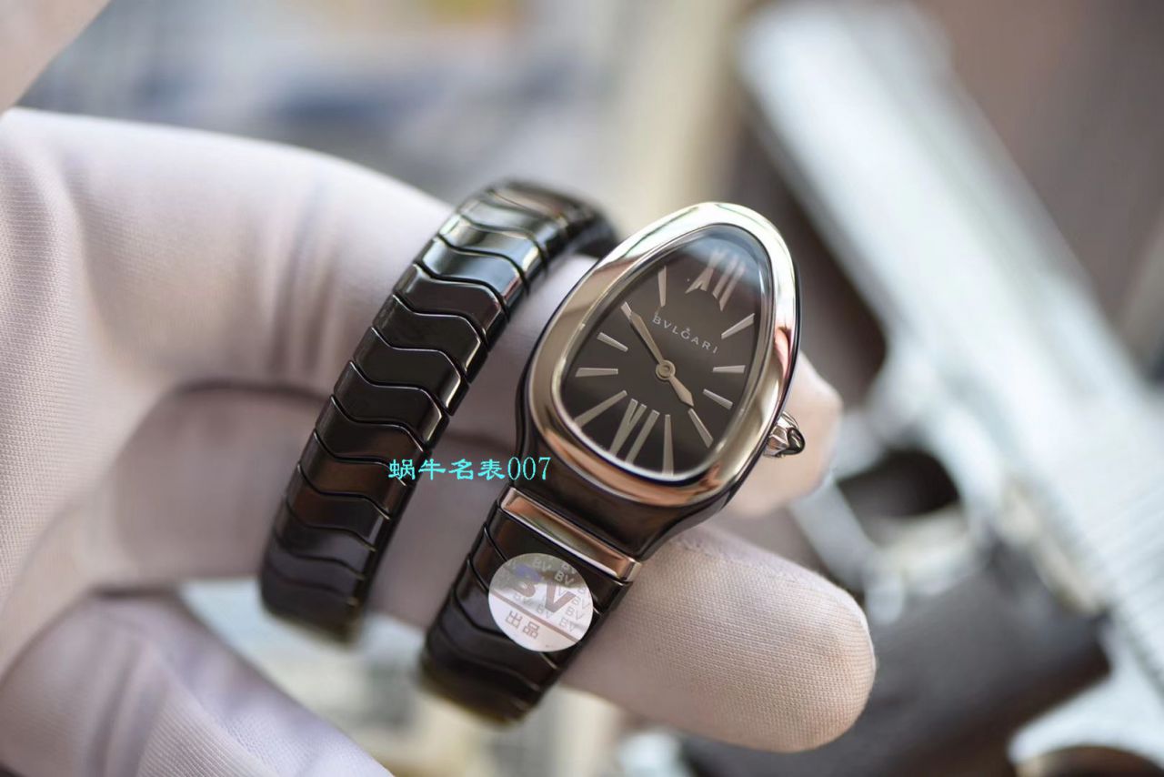 【BV厂BVLGARI复刻蛇形女表】宝格丽SERPENTI系列102734，102613 SPC35WGDWCGD1.1T白面黑面陶瓷腕表 / BG029