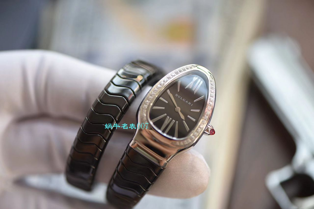【BV厂BVLGARI复刻蛇形女表】宝格丽SERPENTI系列102734，102613 SPC35WGDWCGD1.1T白面黑面陶瓷腕表 / BG029