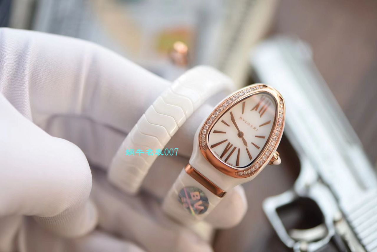 【BV厂BVLGARI复刻蛇形女表】宝格丽SERPENTI系列102734，102613 SPC35WGDWCGD1.1T白面黑面陶瓷腕表 / BG029