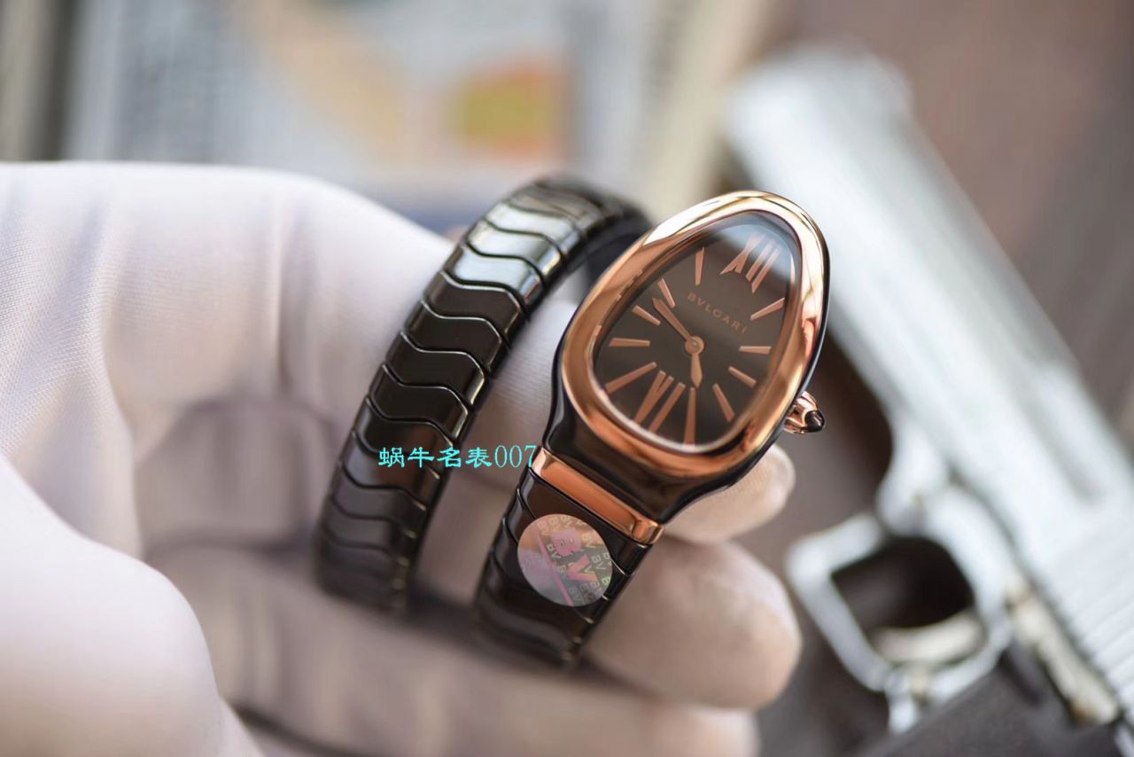 【BV厂BVLGARI复刻蛇形女表】宝格丽SERPENTI系列102734，102613 SPC35WGDWCGD1.1T白面黑面陶瓷腕表 / BG029