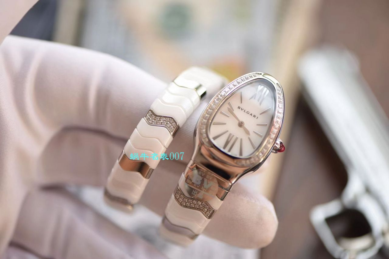 【BV厂BVLGARI复刻蛇形女表】宝格丽SERPENTI系列102734，102613 SPC35WGDWCGD1.1T白面黑面陶瓷腕表 / BG029