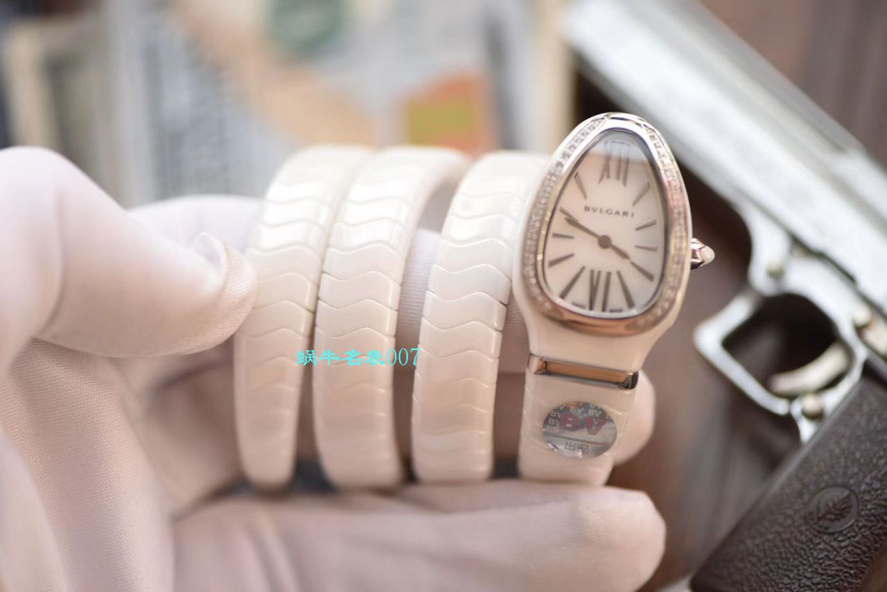 【BV厂BVLGARI复刻蛇形女表】宝格丽SERPENTI系列102734，102613 SPC35WGDWCGD1.1T白面黑面陶瓷腕表 / BG029