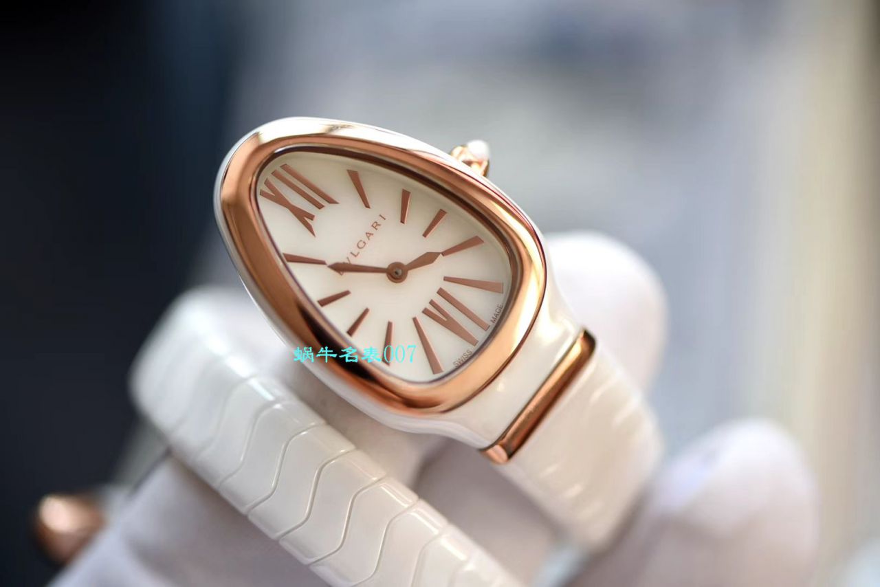 【BV厂BVLGARI复刻蛇形女表】宝格丽SERPENTI系列102734，102613 SPC35WGDWCGD1.1T白面黑面陶瓷腕表 / BG029