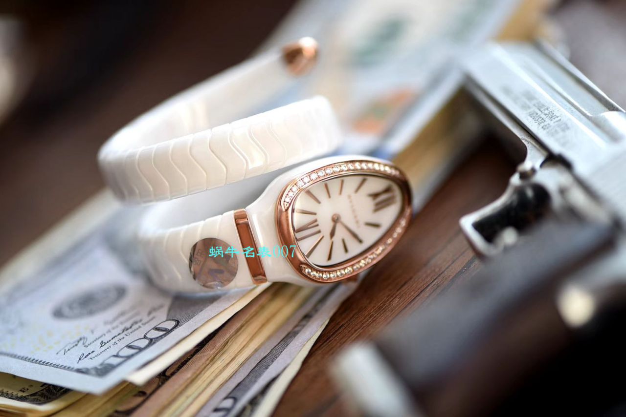 【BV厂BVLGARI复刻蛇形女表】宝格丽SERPENTI系列102734，102613 SPC35WGDWCGD1.1T白面黑面陶瓷腕表 / BG029