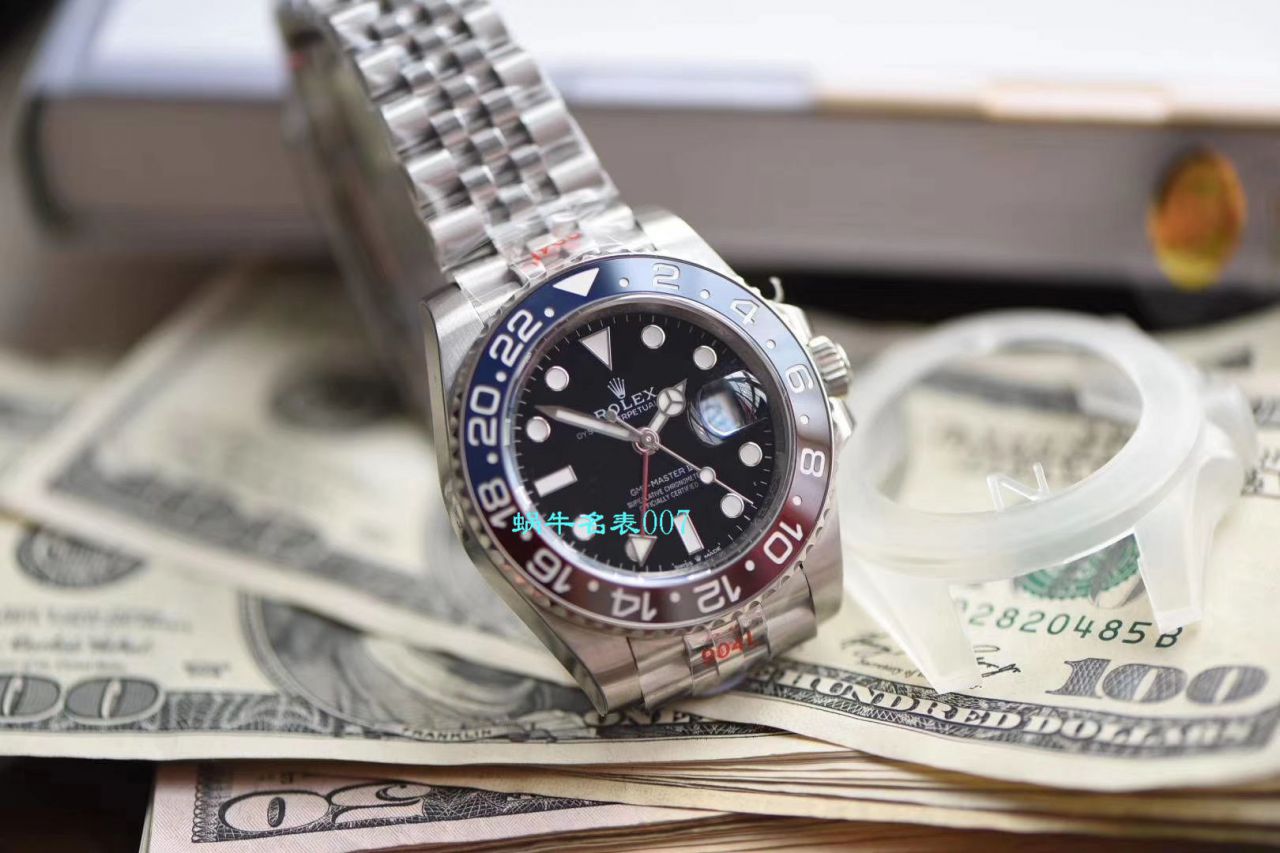 【视频评测N厂顶级红蓝圈仿复刻高仿表】劳力士格林尼治型II系列126710BLRO-0001腕表 / R387