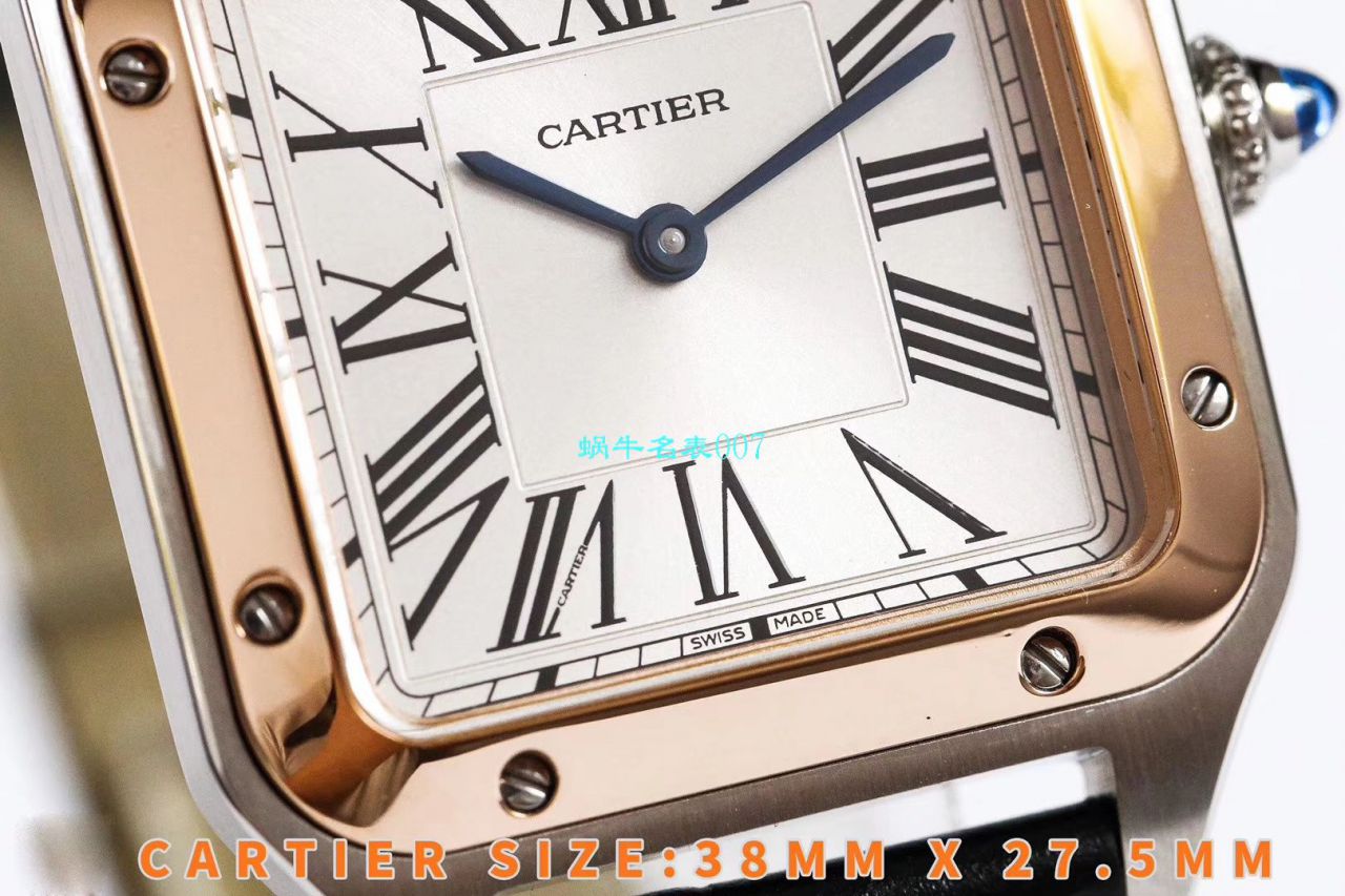 【XF厂卡地亚复刻高仿表】卡地亚山度士系列W2SA0012（小号）腕表间玫山度士杜蒙 / K231