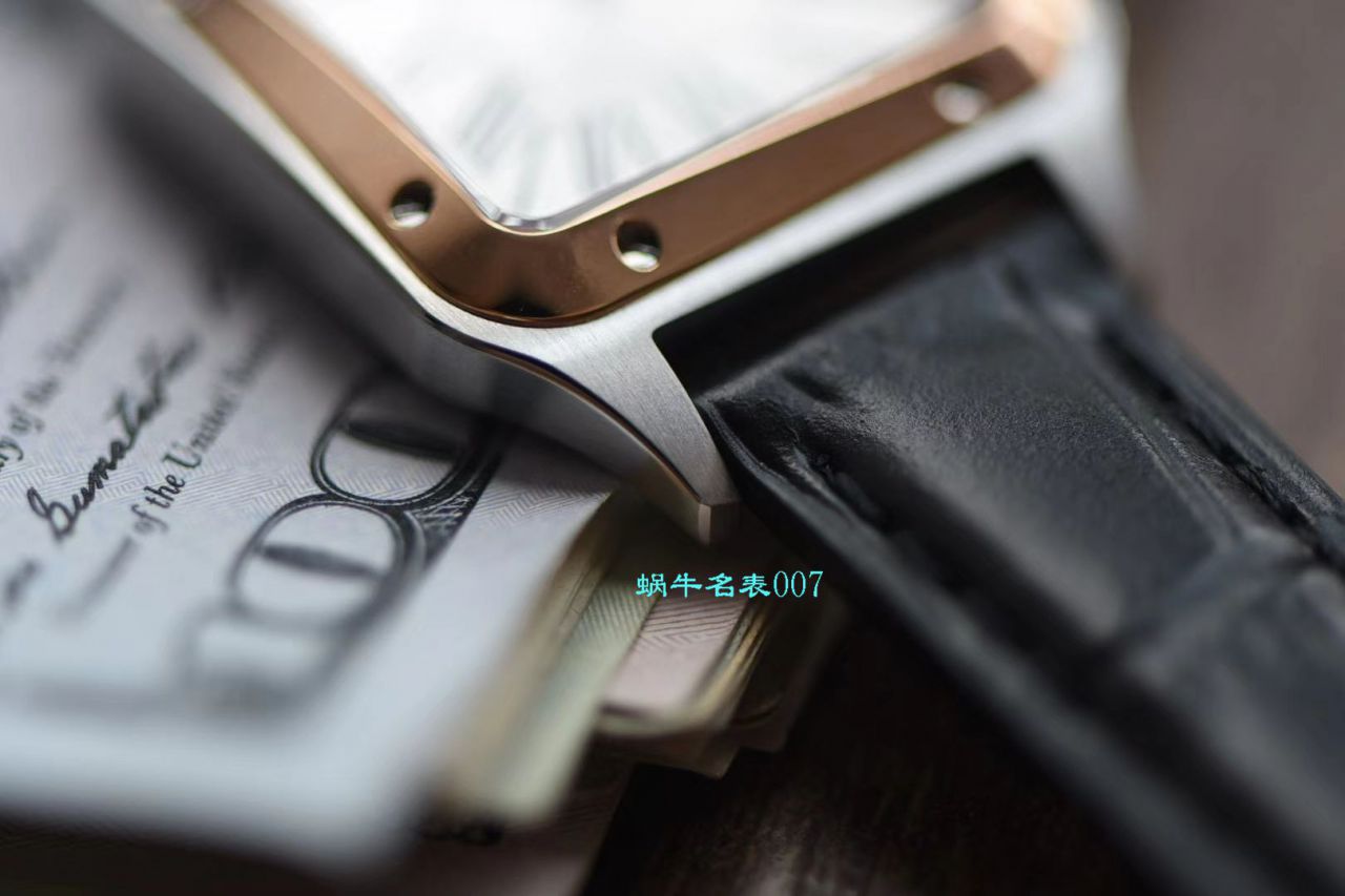 【XF厂卡地亚复刻高仿表】卡地亚山度士系列W2SA0012（小号）腕表间玫山度士杜蒙 / K231