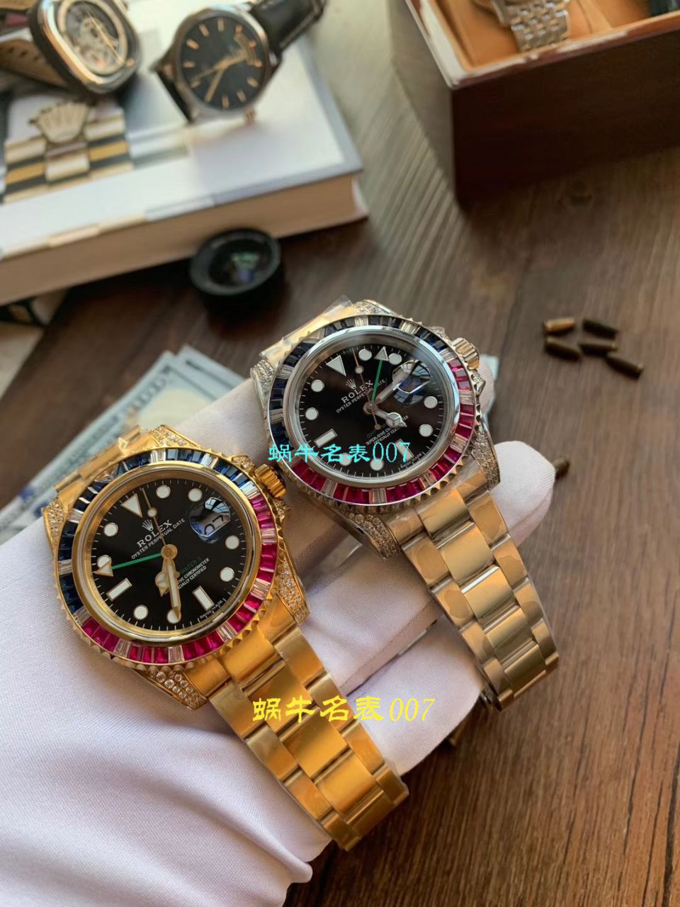 【LF厂Rolex顶级复刻高仿手表】劳力士格林尼治型II系列镶钻116758 SAru-78208,116759 SAru-78209腕表 / R389