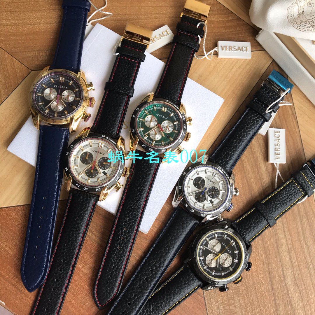 【渠道原单】范思哲Versace男子手表vdb080015六针计时带日历 / VER12