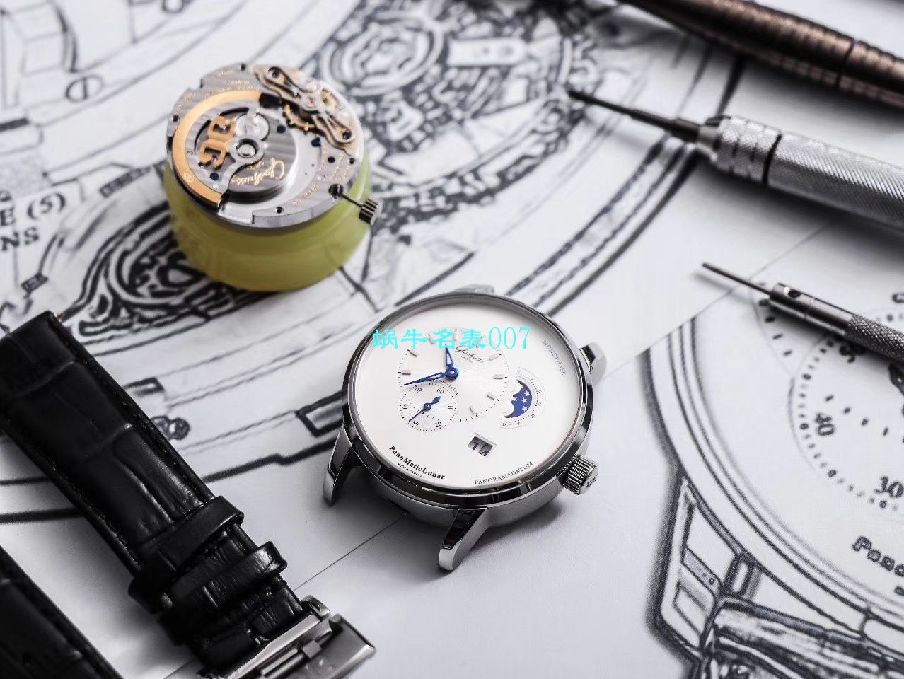 【TZ厂Glashütte Original复刻高仿表】格拉苏蒂原创偏心系列1-90-02-42-32-05腕表 / GLA053