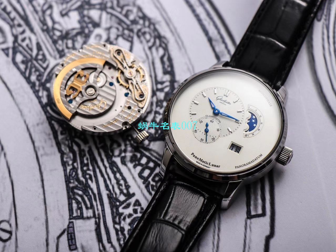 【TZ厂Glashütte Original复刻高仿表】格拉苏蒂原创偏心系列1-90-02-42-32-05腕表 / GLA053