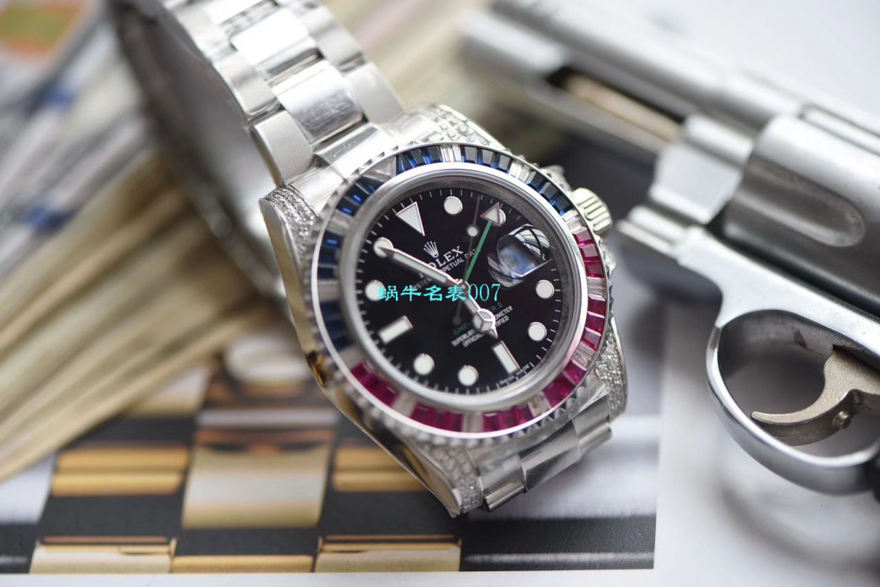 【LF厂Rolex复刻高仿表土豪版彩虹钻】劳力士格林尼治型II系列116759 SAru-78209腕表 / R396