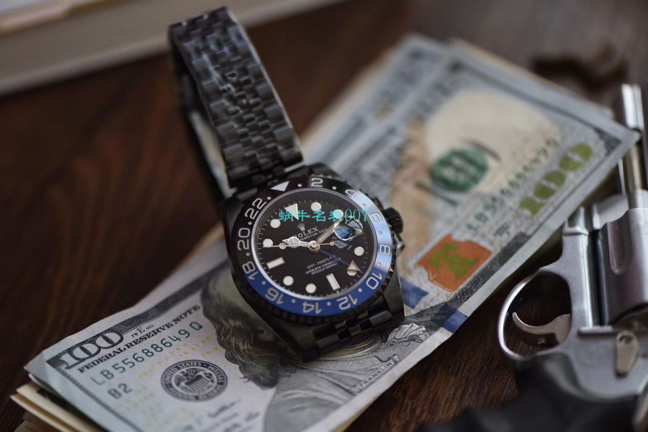 【LF厂顶级复刻高仿手表】Batman定制版劳力士格林尼治Rolex GMT-Master II M126710blnr-0002 / R502