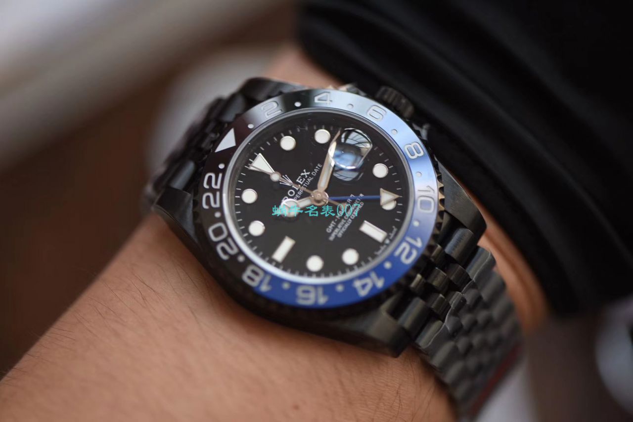 【LF厂顶级复刻高仿手表】Batman定制版劳力士格林尼治Rolex GMT-Master II M126710blnr-0002 / R502