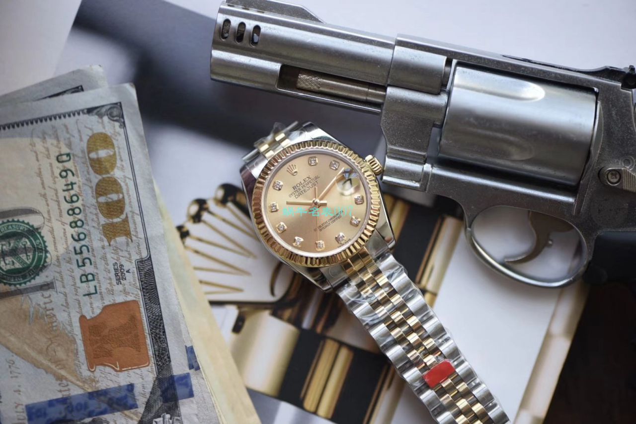 【台湾厂复刻高仿ROLEX女表】劳力士女装日志型31毫米系列178273香槟盘腕表 / R510