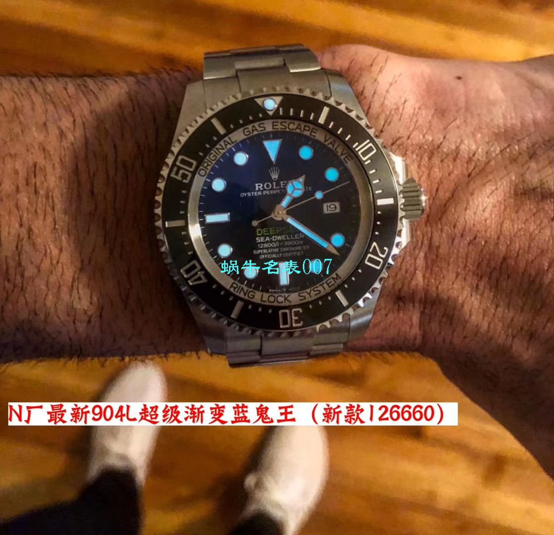 【视频评测超级神器】N厂复刻最新904L复刻高仿超级渐变蓝鬼王～劳力士m126660-0002手表 / R500