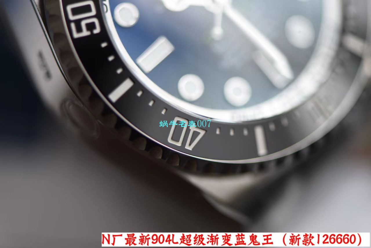 【视频评测超级神器】N厂复刻最新904L复刻高仿超级渐变蓝鬼王～劳力士m126660-0002手表 / R500