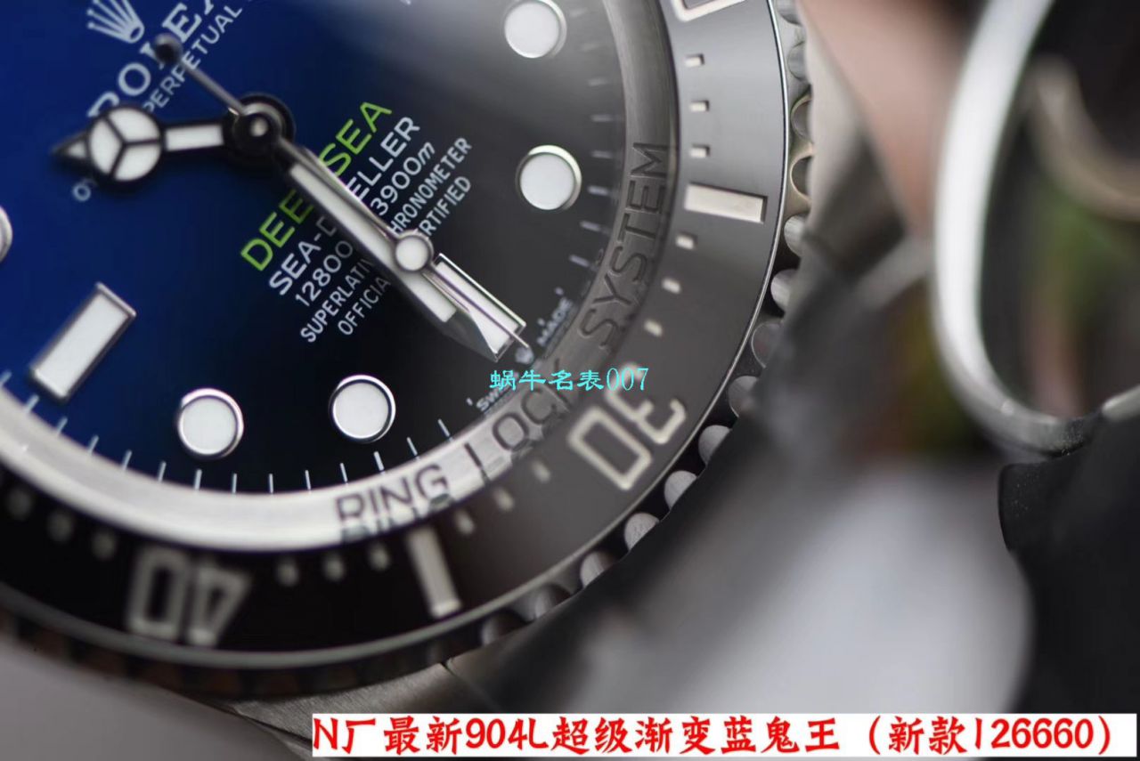 【视频评测超级神器】N厂复刻最新904L复刻高仿超级渐变蓝鬼王～劳力士m126660-0002手表 / R500