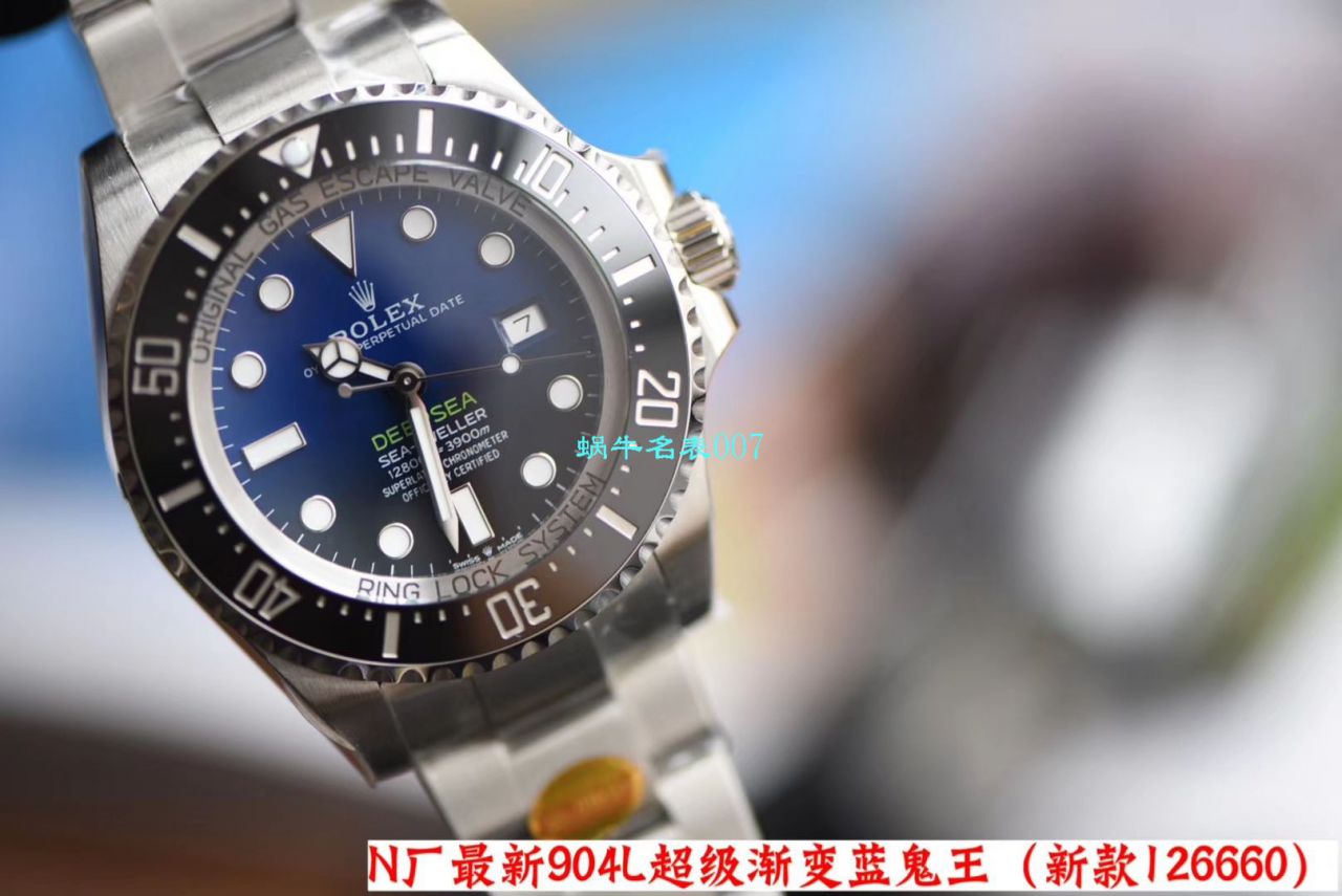 【视频评测超级神器】N厂复刻最新904L复刻高仿超级渐变蓝鬼王～劳力士m126660-0002手表 / R500