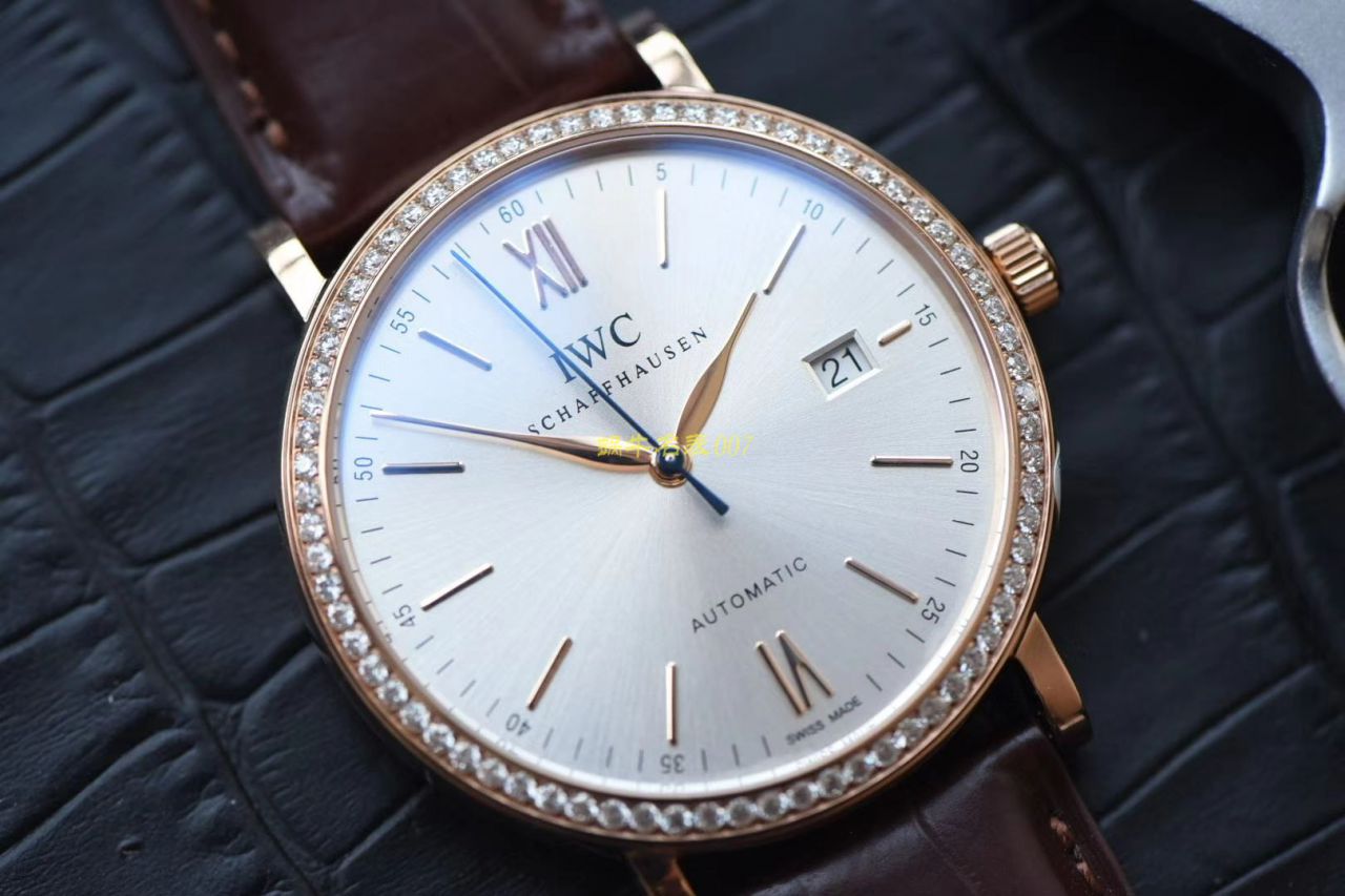 【视频评测V7厂官网莫桑石钻版本】一比一复刻高仿万国柏涛菲诺系列 IW356516 自动机械男表 / WG510