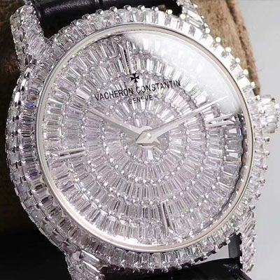 【DM厂又一奢华精品镶嵌308颗奢华方钻】江诗丹顿传袭高仿TRADITIONNELLE系列82760/000G-9852男士腕表