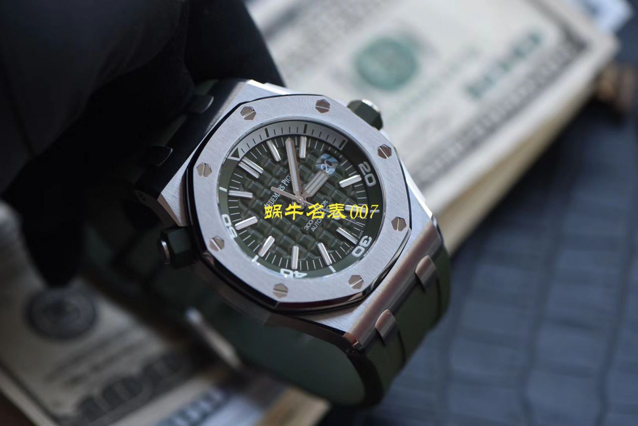 【JF厂15710ST＂军绿＂系列】爱彼皇家橡树离岸型复刻高仿15710ST.OO.A052CA.01腕表 / AP181