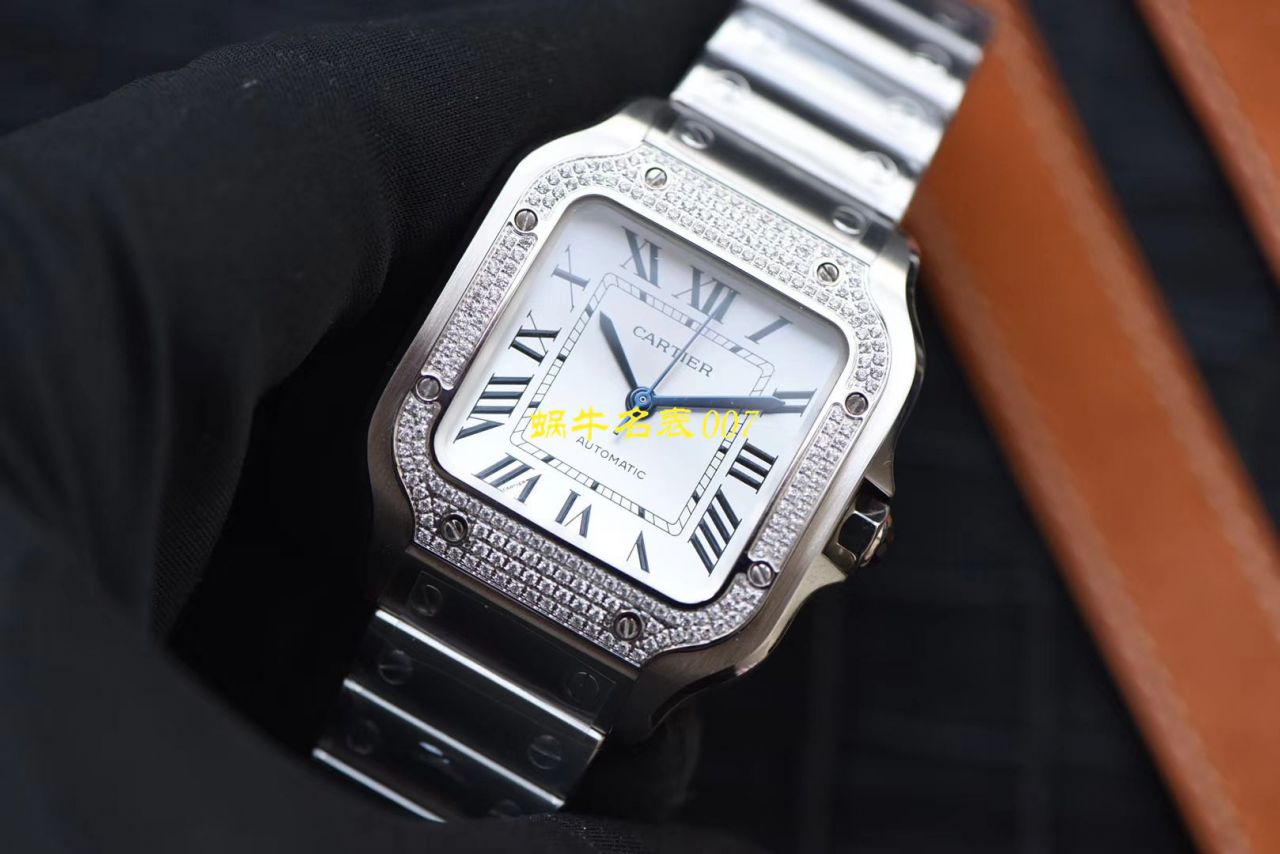 HBBV6厂新款一比一复刻高仿卡地亚山度士女装表圈镶WJSA0010,WJSA0007中号女表 / K237
