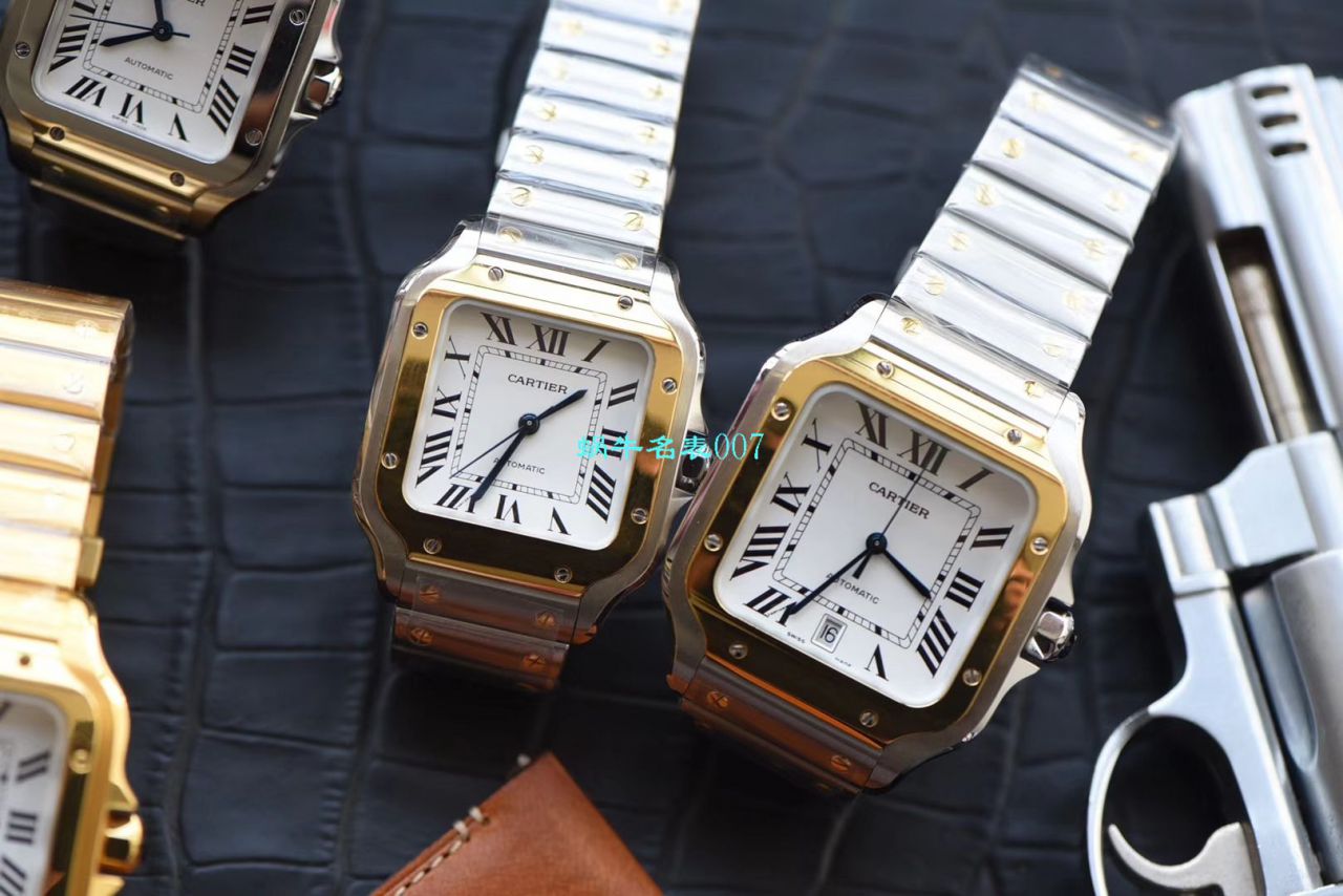 HBBV6厂新款一比一复刻高仿卡地亚山度士女装表圈镶WJSA0010,WJSA0007中号女表 / K237
