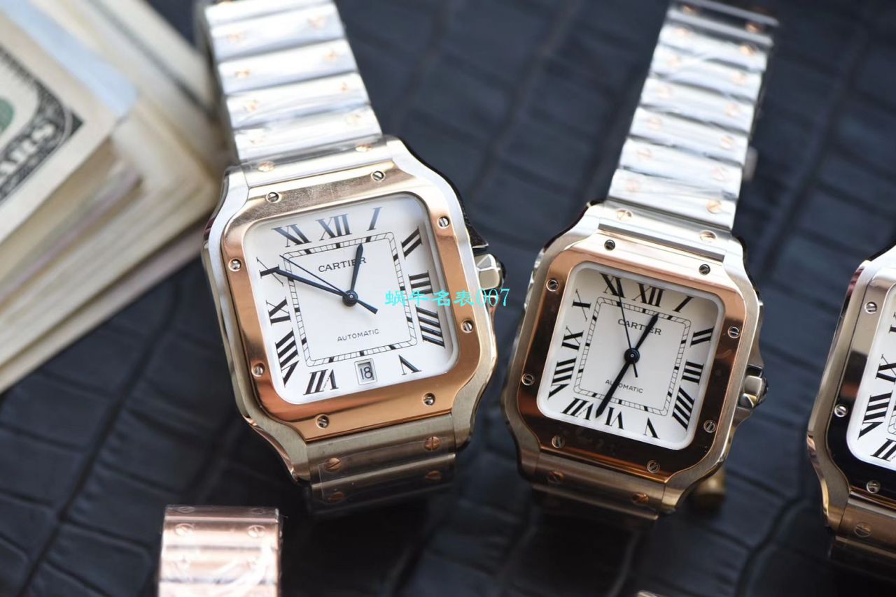 HBBV6厂新款一比一复刻高仿卡地亚山度士女装表圈镶WJSA0010,WJSA0007中号女表 / K237