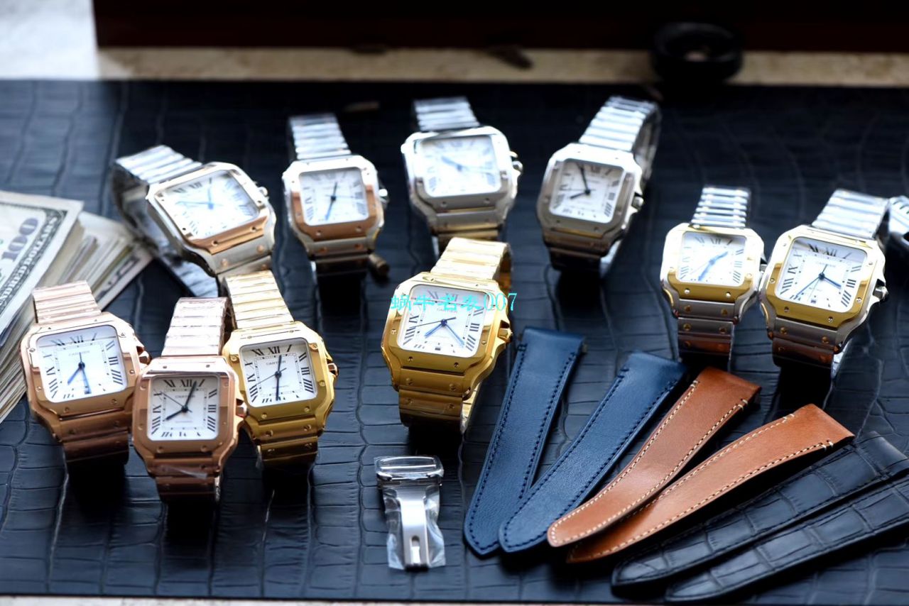 HBBV6厂新款一比一复刻高仿卡地亚山度士女装表圈镶WJSA0010,WJSA0007中号女表 / K237