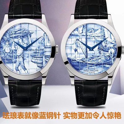 FL厂真微绘珐琅工艺复刻高仿表百达翡丽5089G-061《太加斯河上垂钓》、5089G-062《一天的收货》