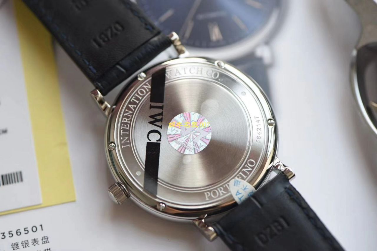 V7厂官网顶级复刻高仿万国IWC柏涛菲诺IW356522新款蓝面波涛小镇底盖玫瑰金波涛菲诺 / WG516