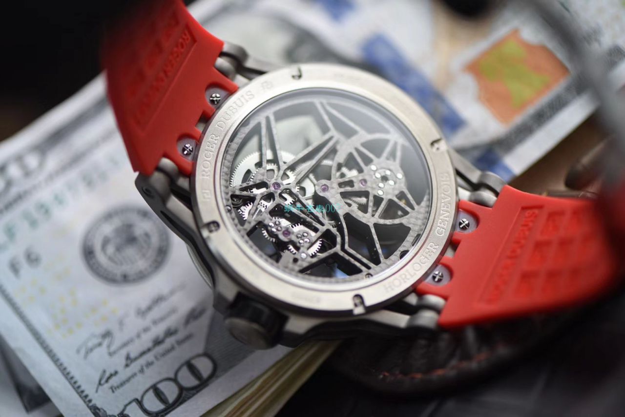 视频评测BBR厂官网顶级复刻陀飞轮罗杰杜彼Roger Dubuis王者高仿RDDBEX0479红面表带腕表 / LJ067
