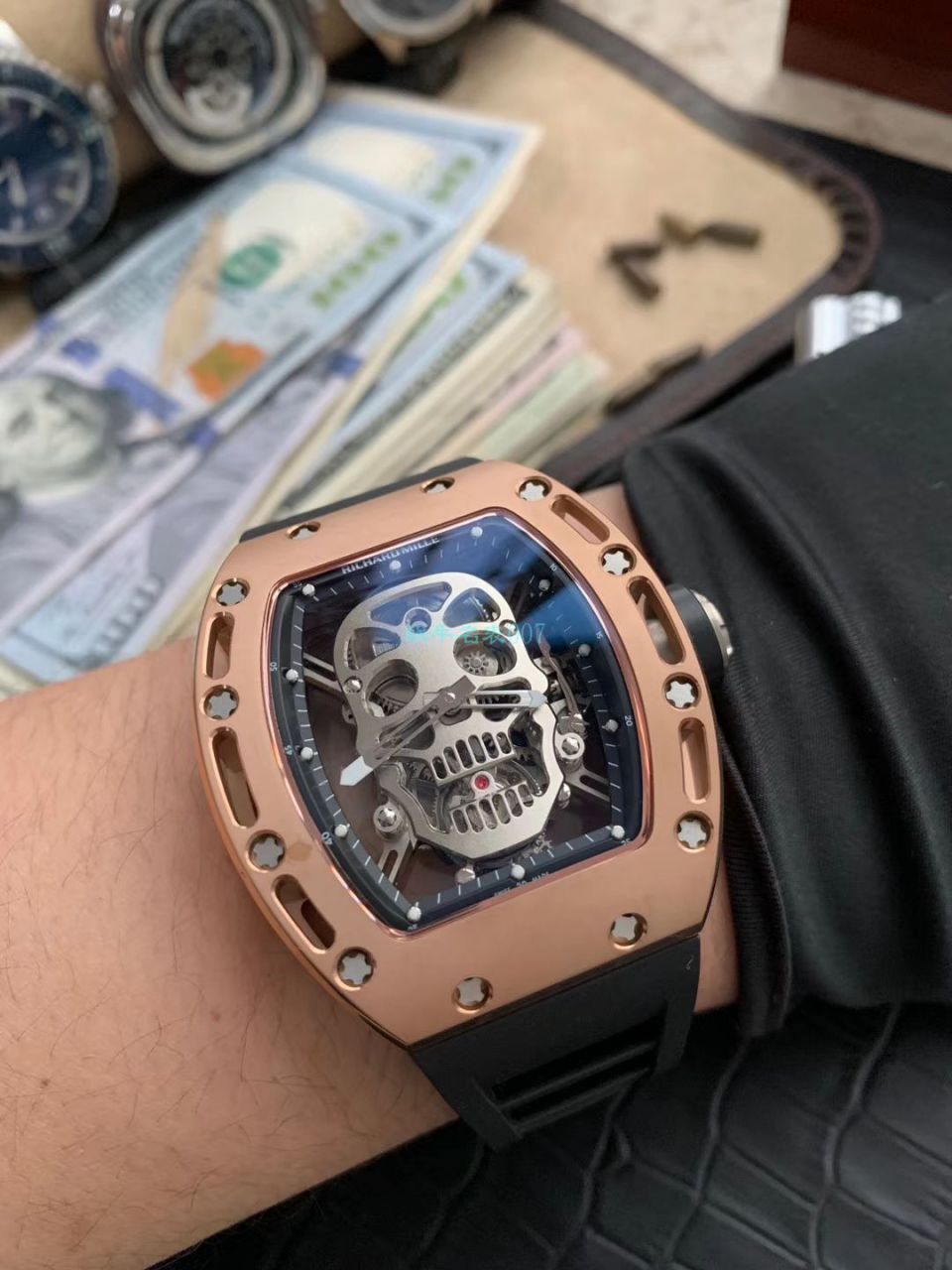 【视频评测】EUR厂理查德.米勒Richard Mille陀飞轮男RM 052顶级复刻高仿紫金骷髅头至尊鬼王腕表 / RM052EUR