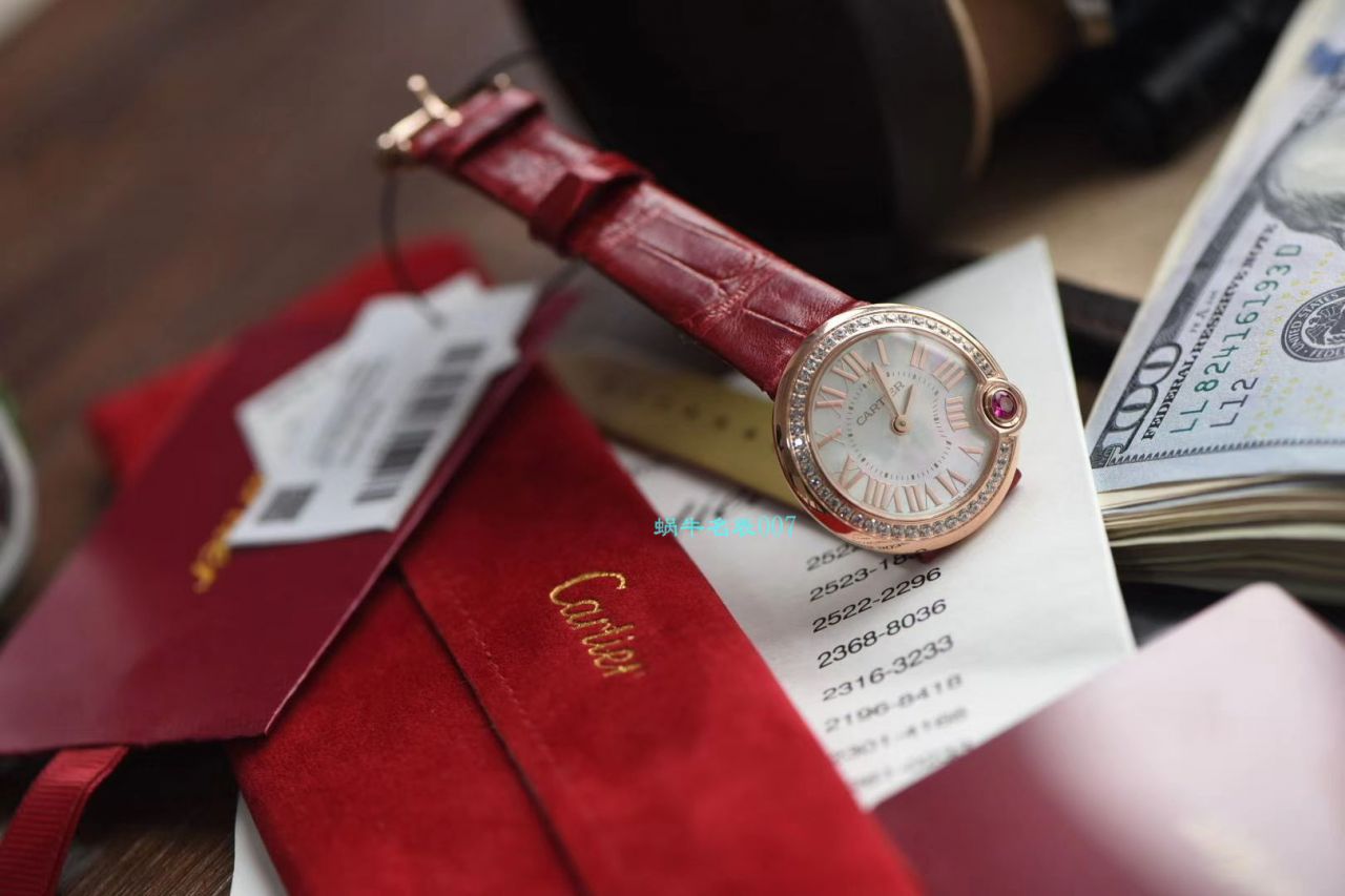 台湾厂卡地亚特别款中国红鎏金时刻复刻高仿WJBL0010，WBGL0007 Ballon Blanc de Cartier女士腕表 / K267