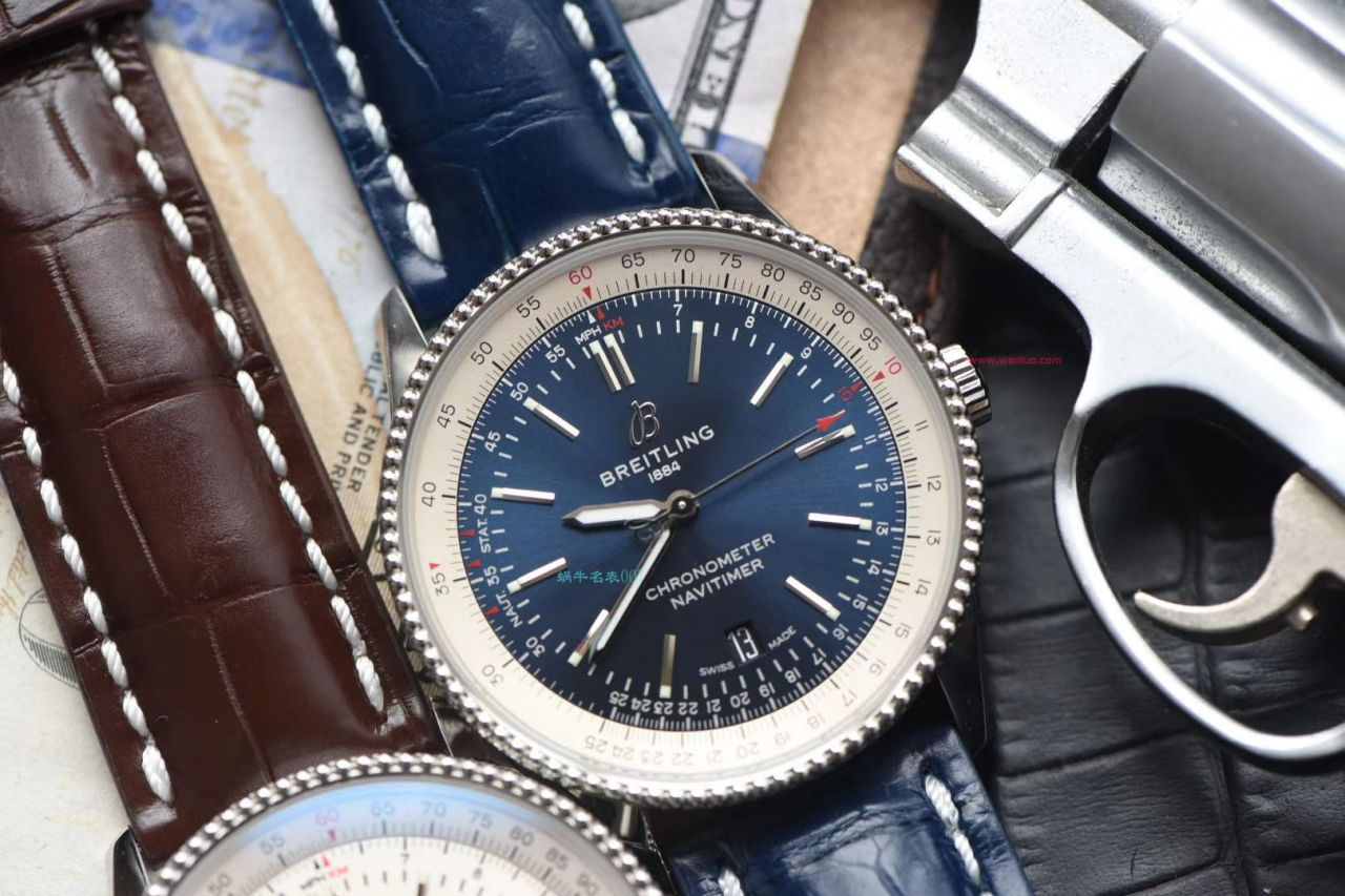 视频评测名表007定制版百年灵航空计时41毫米复刻高仿系列A17326211B1P1腕表 / BL157