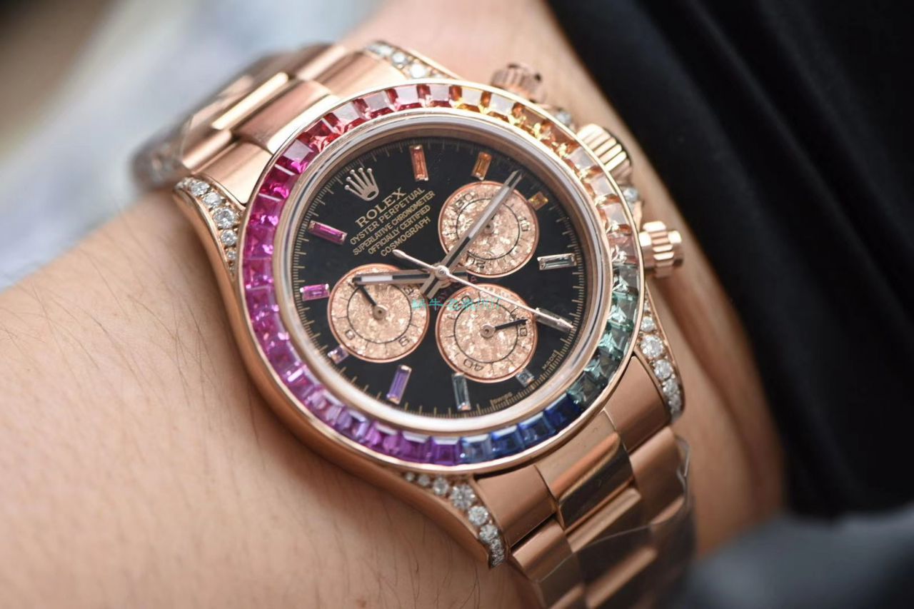 独家后加工真钻包金ROLEX彩虹迪劳力士宇宙计型迪通拿复刻高仿116595 RBOW腕表 / R577